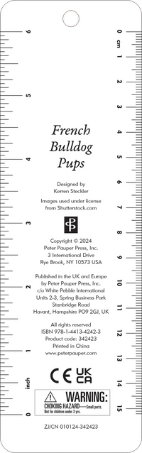 French Bulldog Pups Beaded Bookmark
