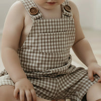 Baby Boys Roy Dungaree | Brown Gingham