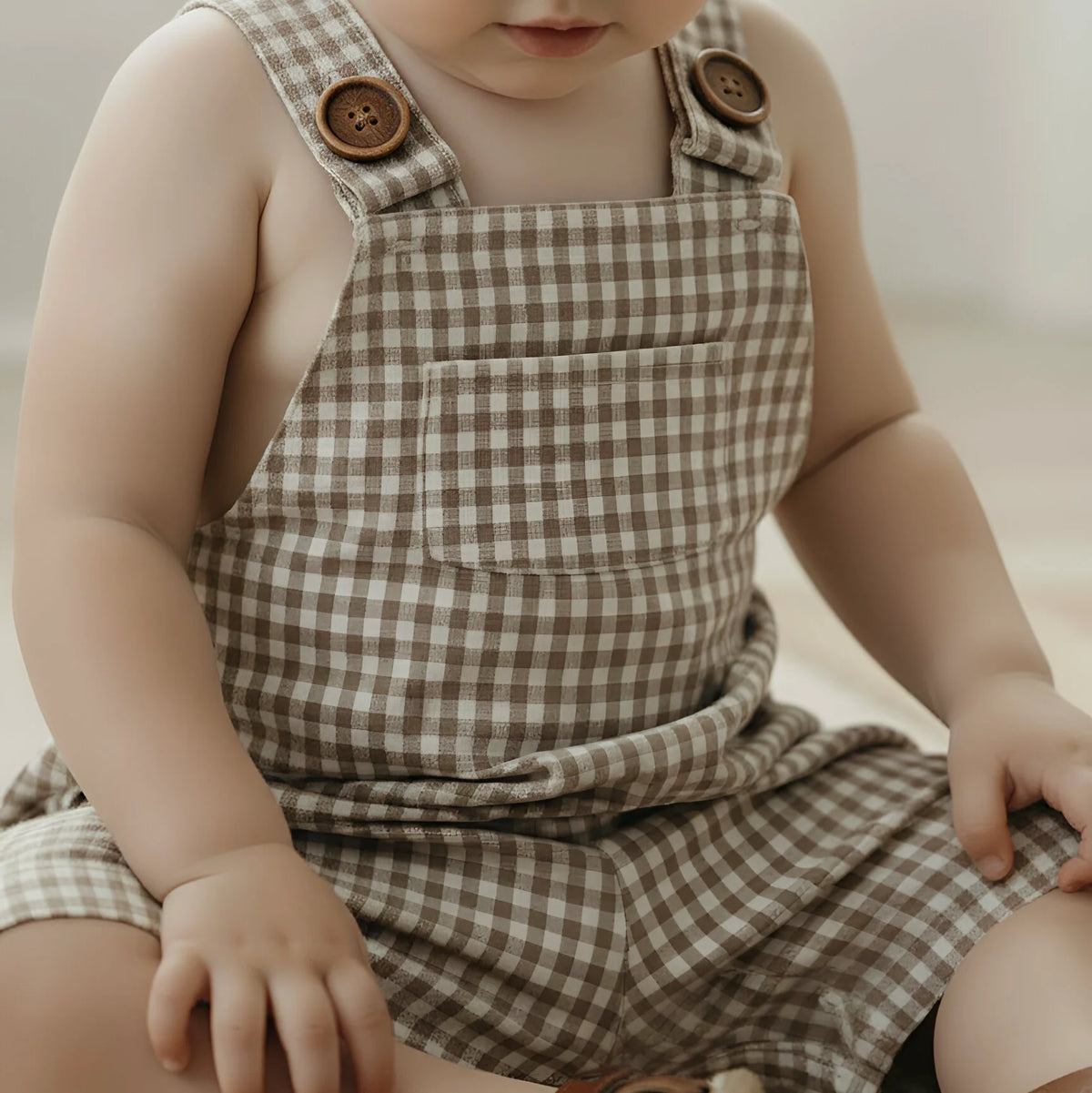 Baby Boys Roy Dungaree | Brown Gingham