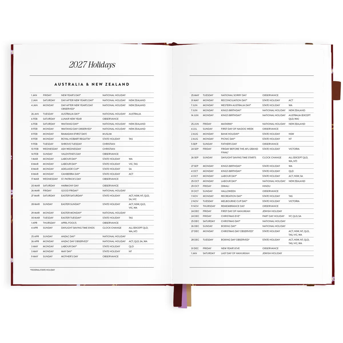 2027 A5 Vertical Planner | Cherry Wisteria