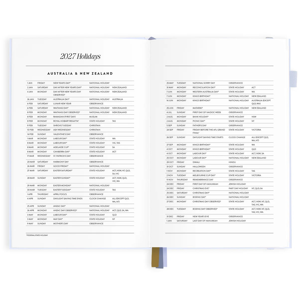 2027 A5 Vertical Planner | Powder