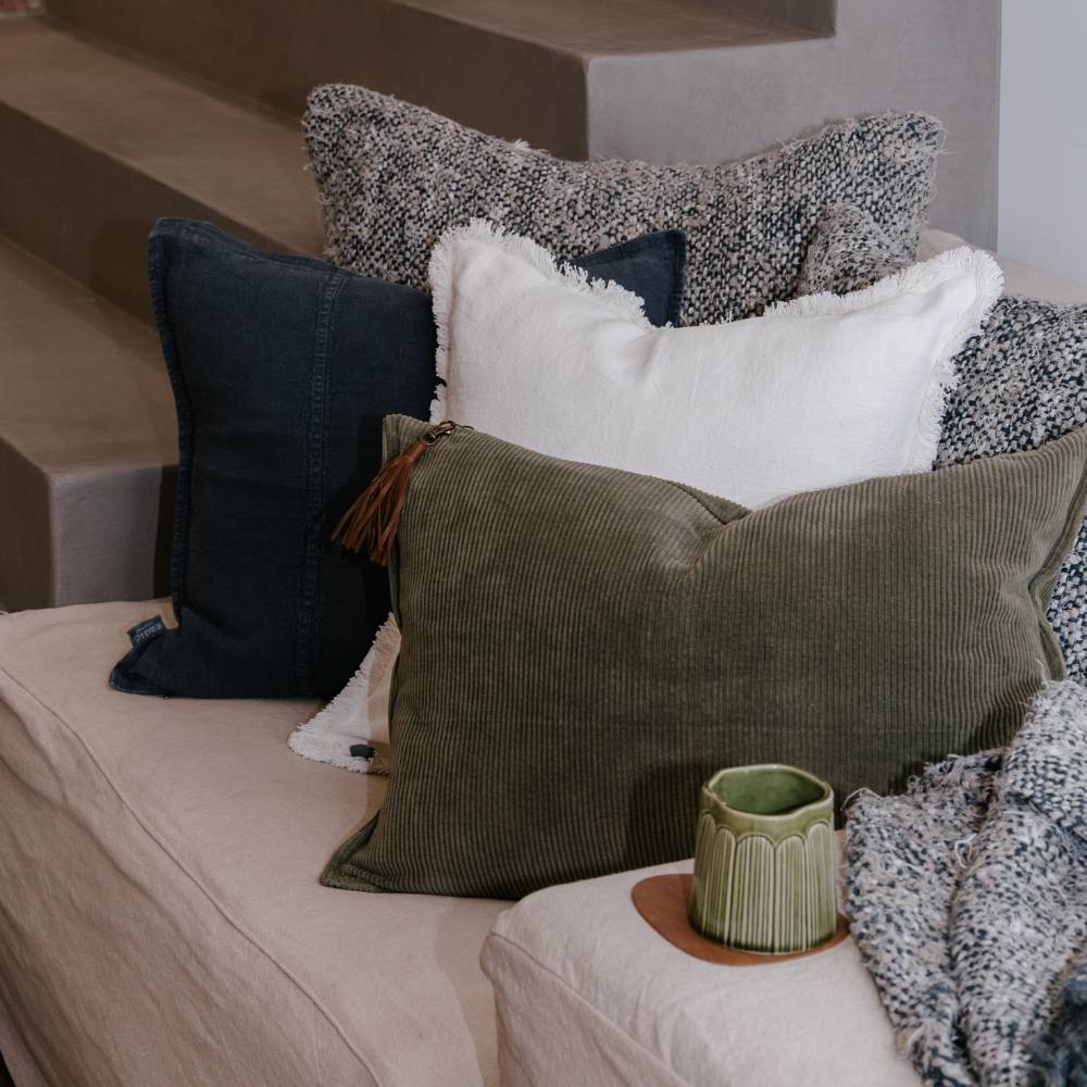 Hudson Corduroy Cushion | Moss Green