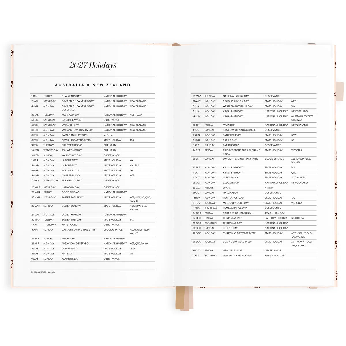 2027 A5 Vertical Planner | French Bows