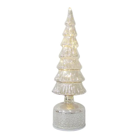 Tree Glass LED Shiny Silver
