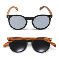 Sorrento | Silver Reflective Lens l Walnut Wooden Arms