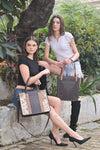 Norman | Tan & White Hairon Tooling Leather Cowhide Boot Stitch Bag