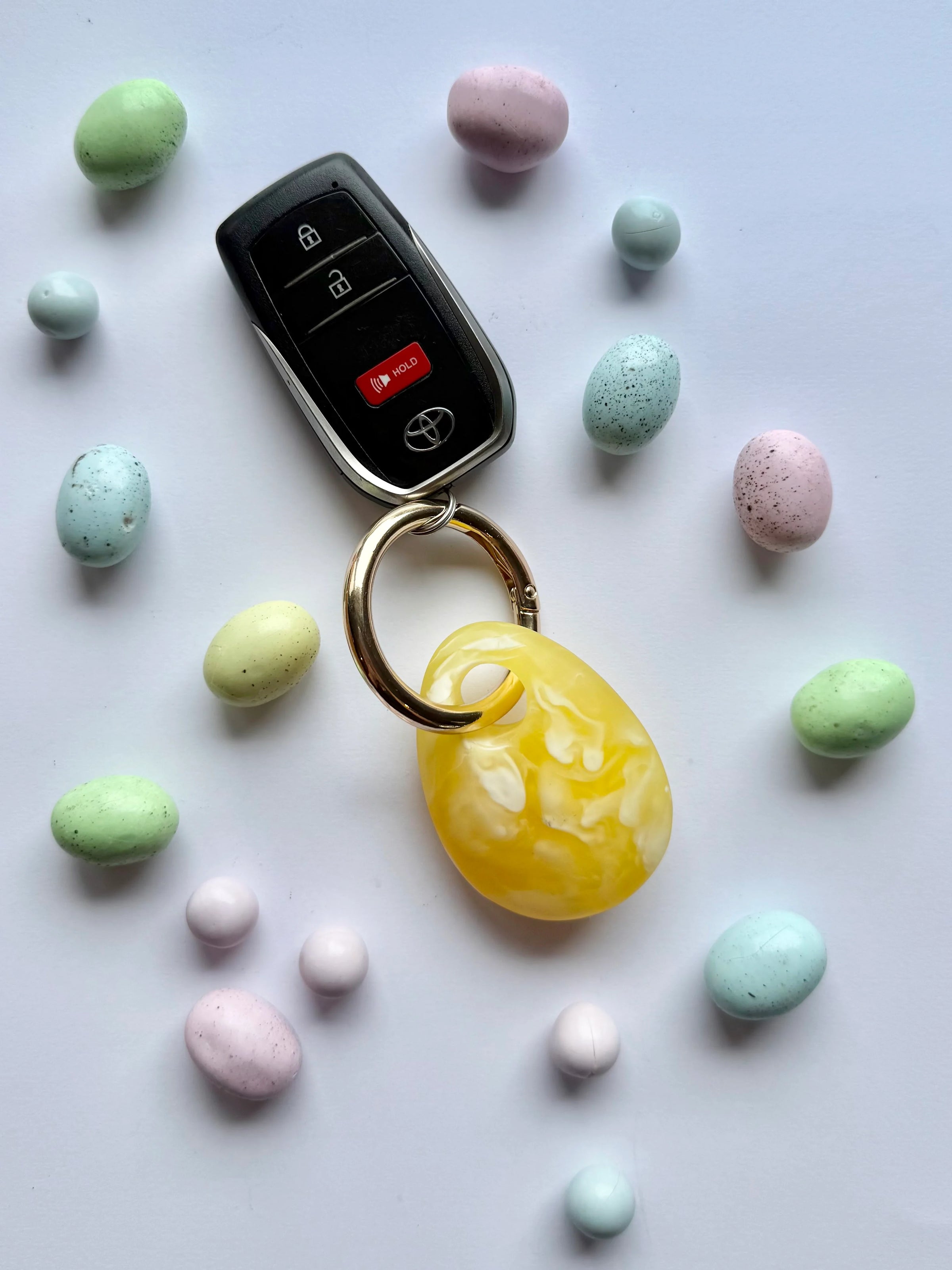 Egg Charm Resin Keyrings