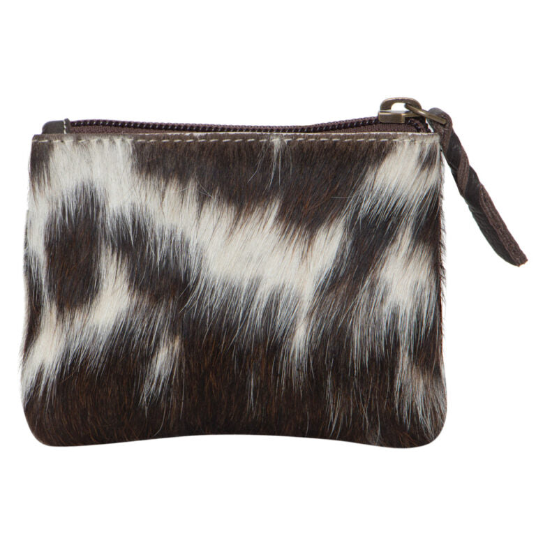 Arica Tooling Leather Cowhide Zip Purse