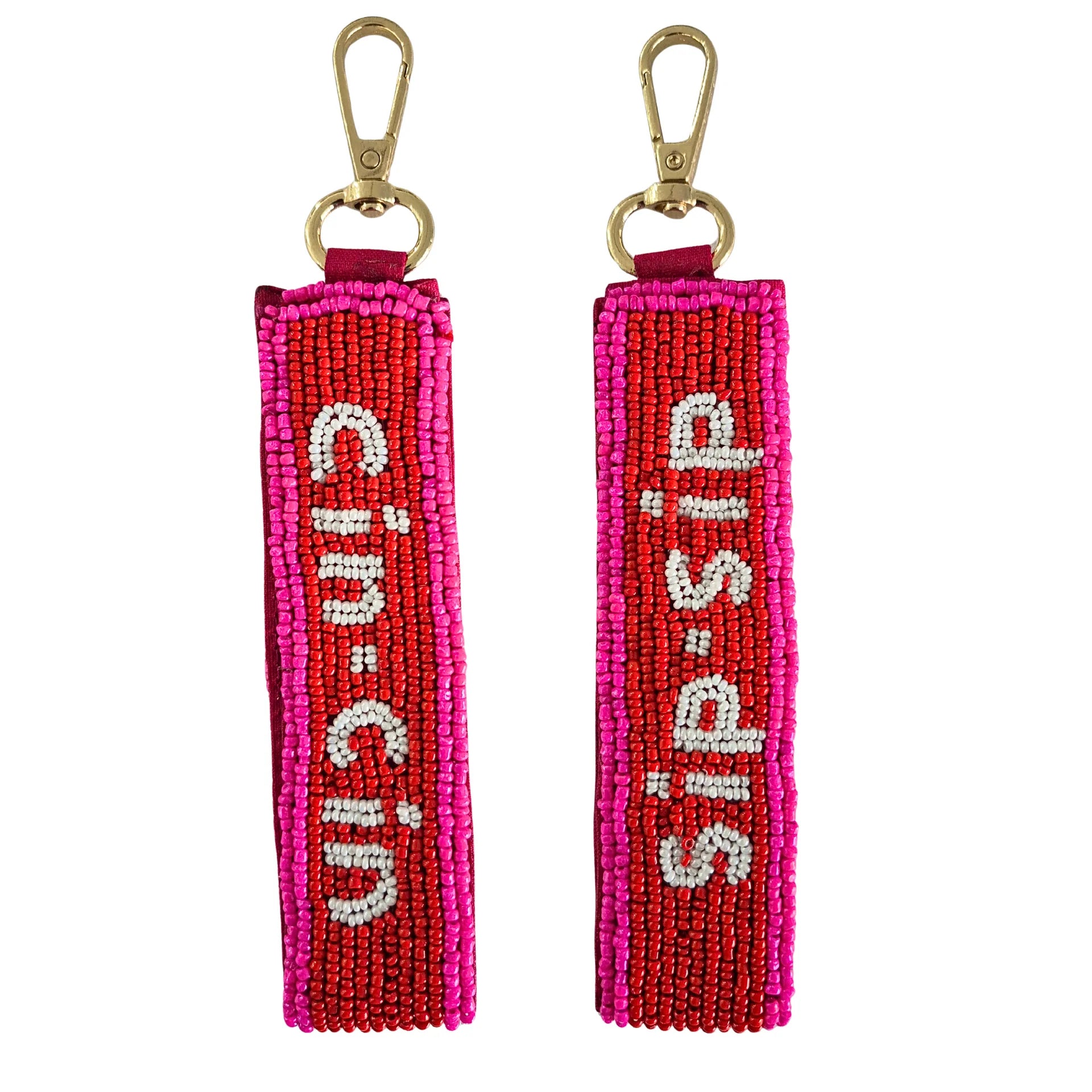 Beaded Keychain | Pink + Red Cin Cin Sip Sip