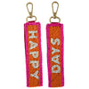 Beaded Keychain | Pink + Orange Happy Days