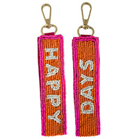 Beaded Keychain | Pink + Orange Happy Days