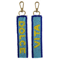 Beaded Keychain | Blue + Yellow Dolce Vita