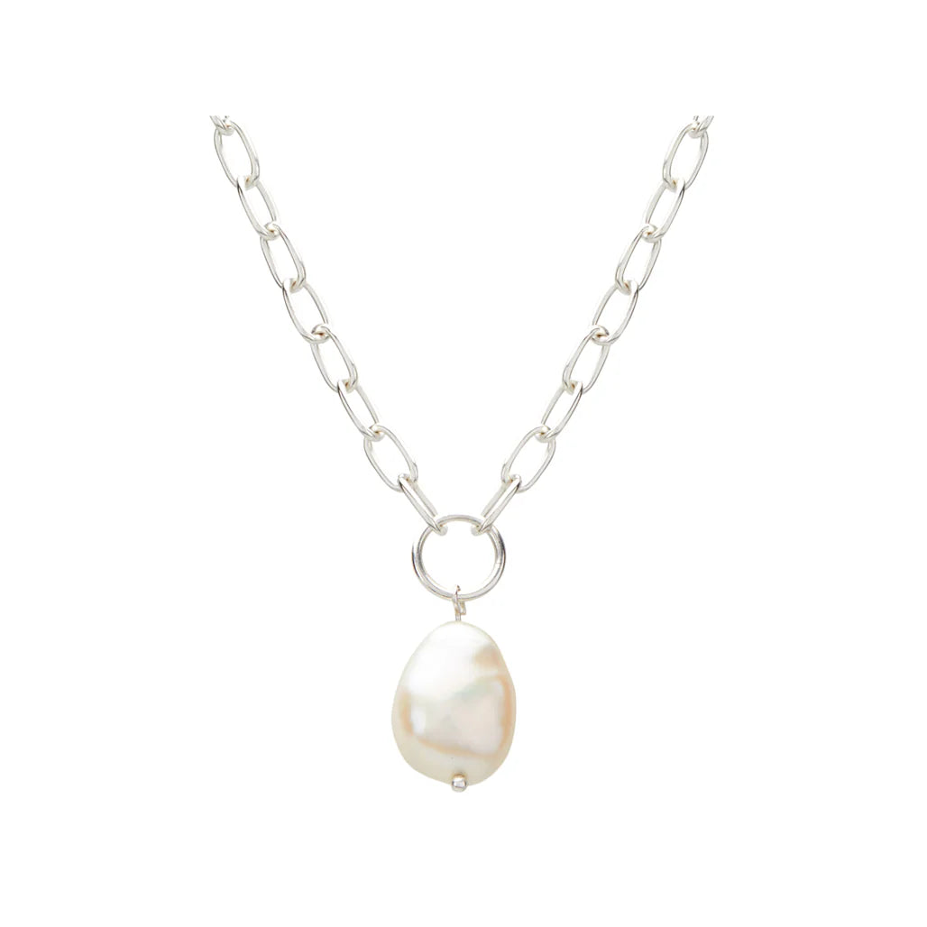 Aphrodite Goddess Pearl Drop Necklace | Sterling Silver