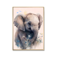 Elephant Watercolor Canvas Print