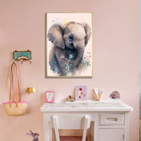 Elephant Watercolor Canvas Print