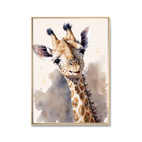 Giraffe Watercolor Canvas Print