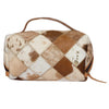 Patchwork Cowhide and Tooling Leather Cosmetics Bag