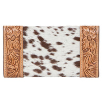 Cuba Cowhide Trifold Wallet with Hand Tooled Leather