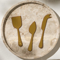 Alder Enamel Cheese Set | Olive