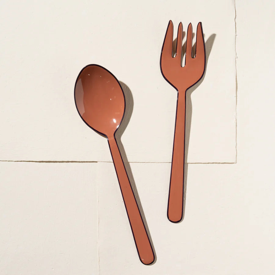 Alder Enamel Salad Servers | Pepperberry