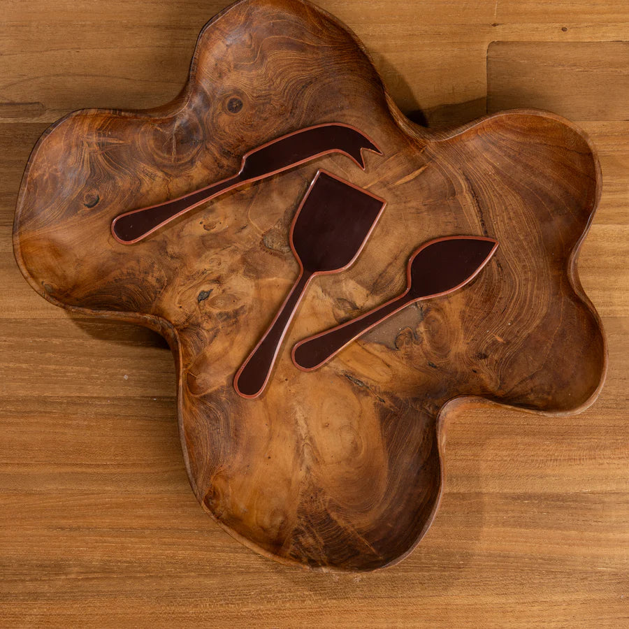Alder Enamel Cheese Set | Hazelnut