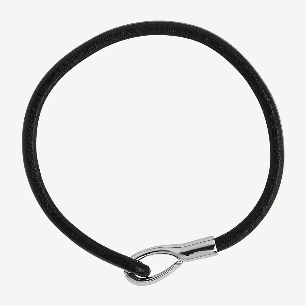 Kinship Men’s Leather and Steel Bracelet | Black