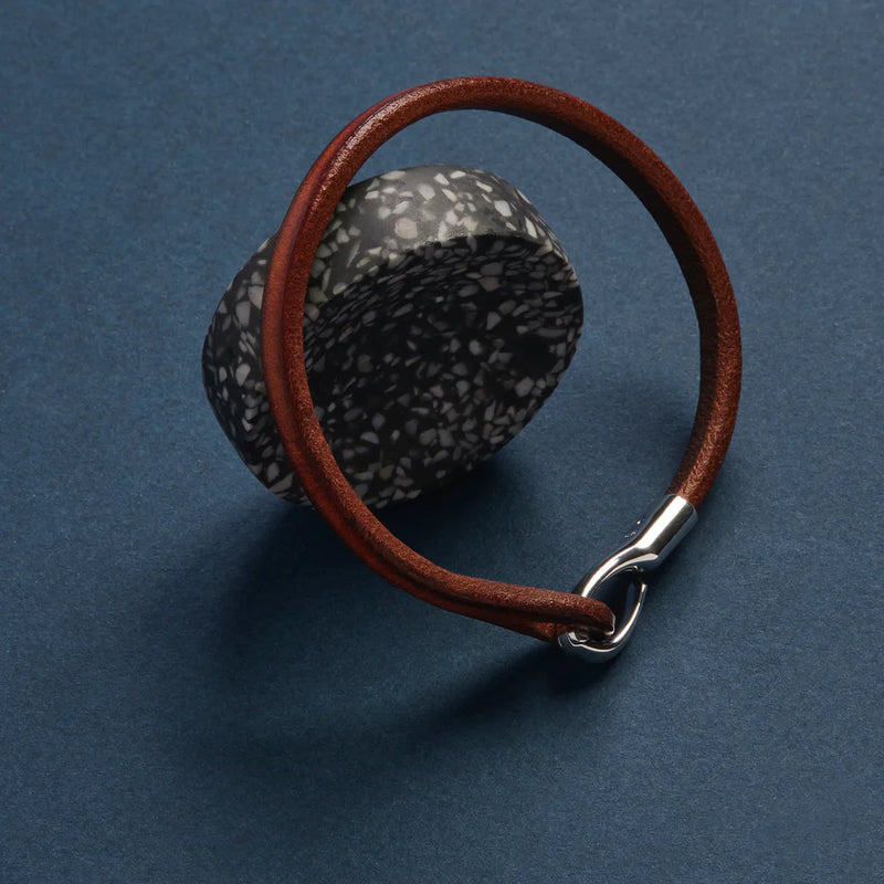 Kinship Men’s Leather and Steel Bracelet | Tan