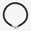 The Mariner Men’s Plaited Leather and Steel Bracelet | Black