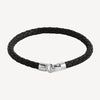 The Mariner Men’s Plaited Leather and Steel Bracelet | Black
