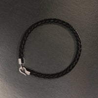 The Mariner Men’s Plaited Leather and Steel Bracelet | Black