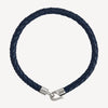 The Mariner Men’s Plaited Leather and Steel Bracelet | Navy