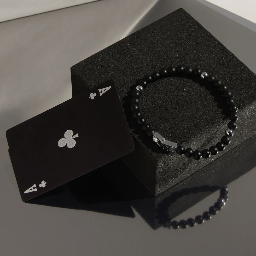 Atlas Men's 6mm Beaded Black Onyx Bracelet