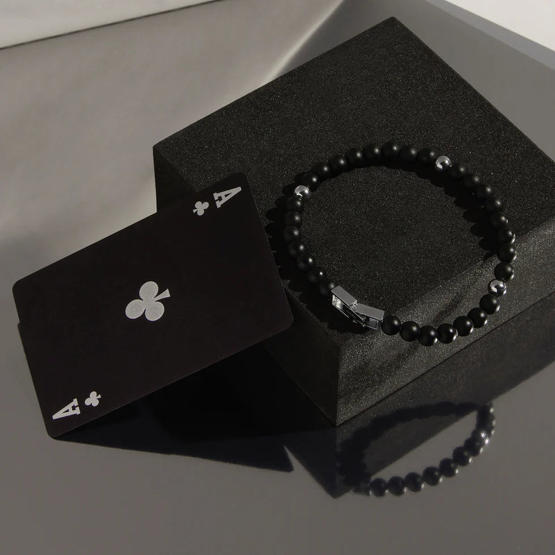 Atlas Men's 6mm Beaded Black Onyx Bracelet