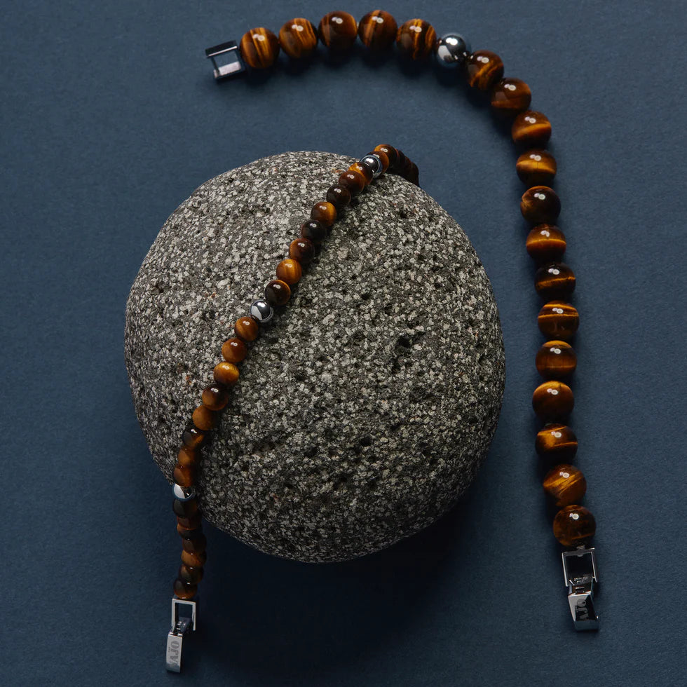 Atlas Men's 6mm Beaded Tiger's Eye Bracelet