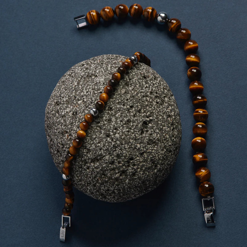 Atlas Men's 6mm Beaded Tiger's Eye Bracelet