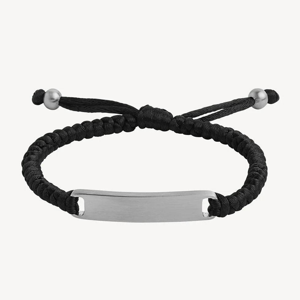 Elemental Men’s Cord Identity Bracelet | Black
