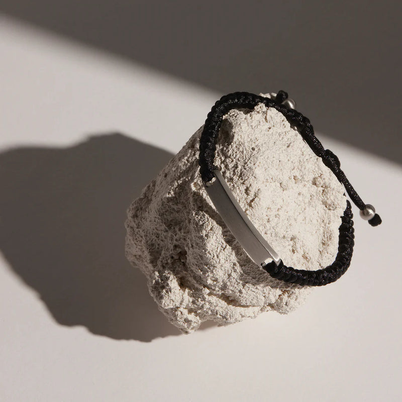Elemental Men’s Cord Identity Bracelet | Black