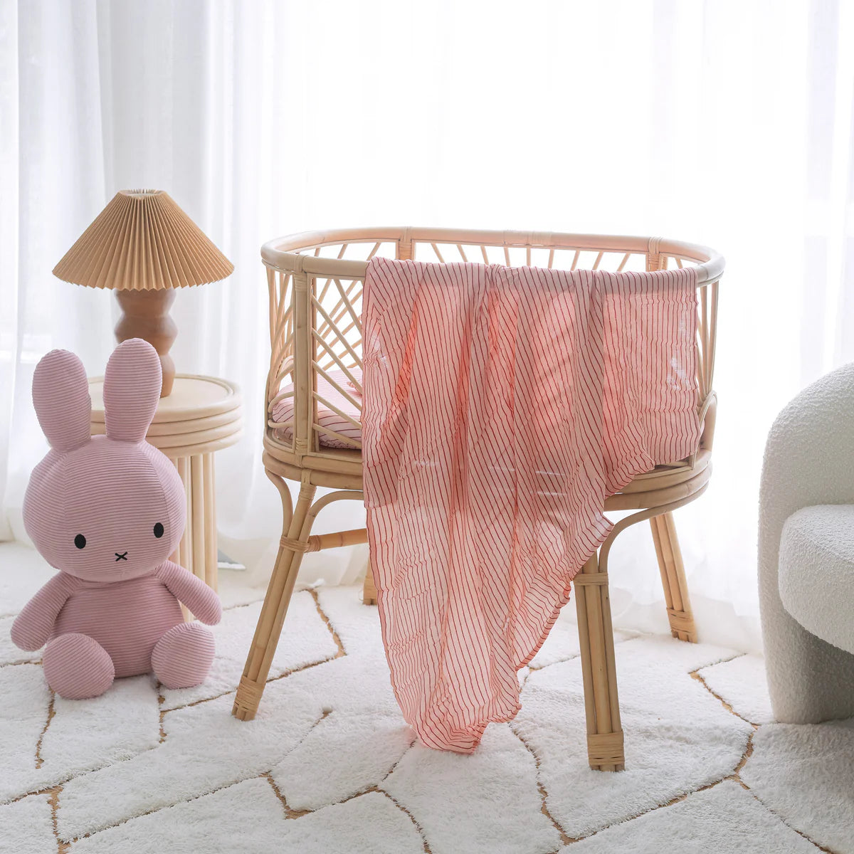 Strawberry Stripe Muslin Wrap Swaddle