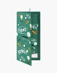 Mens Golf Fore Bamboo Sock Card