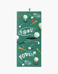 Mens Golf Fore Bamboo Sock Card