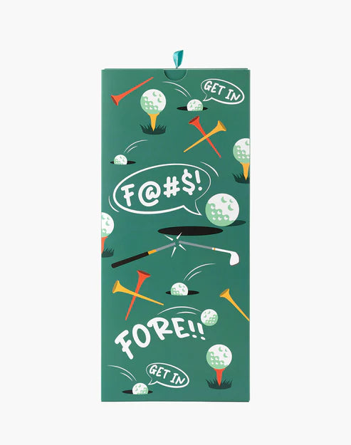 Mens Golf Fore Bamboo Sock Card