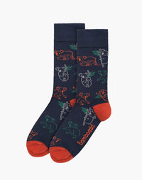 Mens Sketch Koalas Bamboo Sock