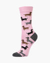 Dash Pups Pink Bamboo Sock | Womens