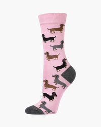 Dash Pups Pink Bamboo Sock | Womens