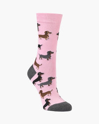 Dash Pups Pink Bamboo Sock | Womens