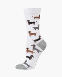 Dash Pups White Bamboo Sock | Womens