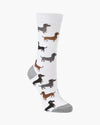 Dash Pups White Bamboo Sock | Womens