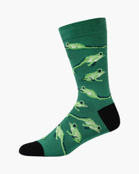 Green Tree Frog Bamboo Sock | Mens