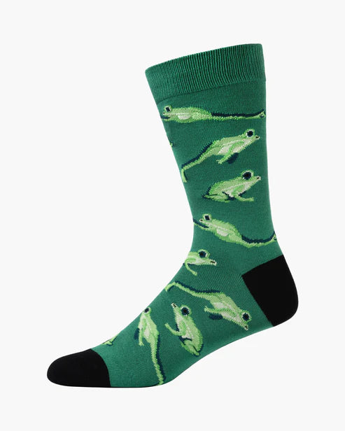 Green Tree Frog Bamboo Sock | Mens