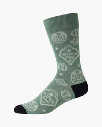 Mens Super Dad Bamboo Sock Card